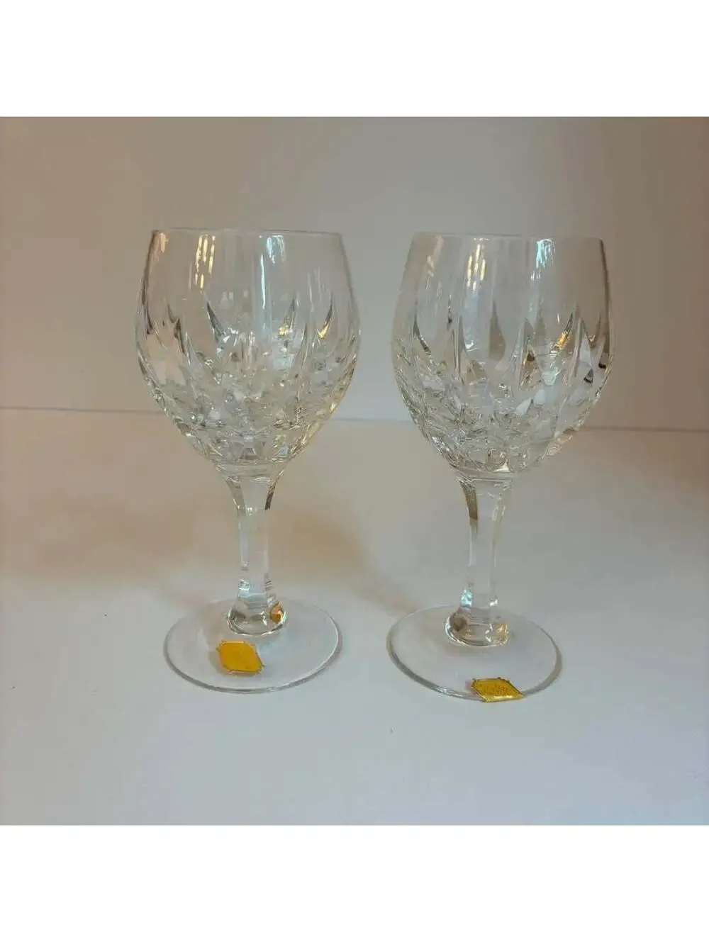 Set of 2 Vintage Nachtmann Patrizia Cut Crystal Wine Glasses West Germany